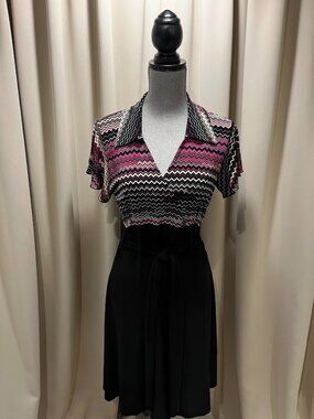 Suzie in the City Purple Knit Wrap Dress Size M